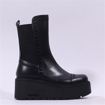 Marco Moreo Vale Platform Gusset Boot - Black Bronze Leather